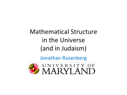 Mathematical Structure in the Universe (and in Judaism)