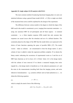 Appendix S2: single subject GLM analysis with FGLS