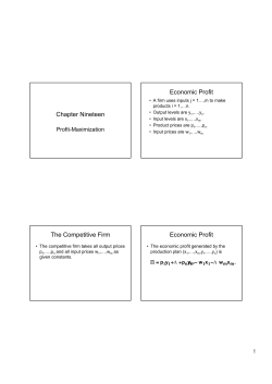Chapter Nineteen Economic Profit The Competitive Firm Economic