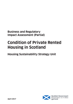 Business and Regulatory Impact Assessment (Partial): Condition of