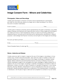 Image Consent Form - Minors and Celebrities