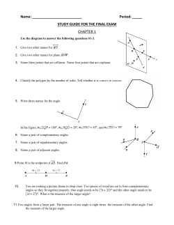 STUDY GUIDE FOR THE FINAL EXAM CHAPTER 1