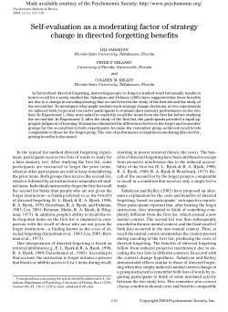 Self-evaluation as a moderating factor of strategy change in directed