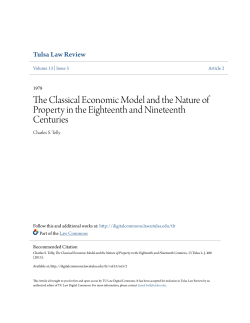 The Classical Economic Model and the Nature of Property in the