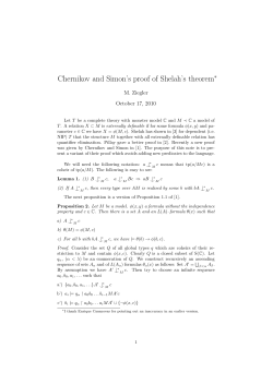 Chernikov and Simon`s proof of Shelah`s theorem