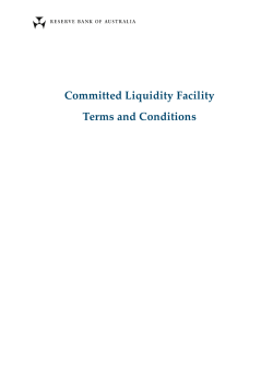 Committed Liquidity Facility Terms and Conditions