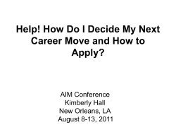 Help! How Do I Decide My Next Career Move and How to - AIM-IRS