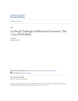 A Liberal Challenge to Behavioral Economics: The Case of Probability