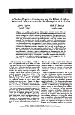 Affective-Cognitive Consistency and the Effect of Salient Behavioral