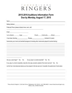 Information Form - Three Rivers Ringers