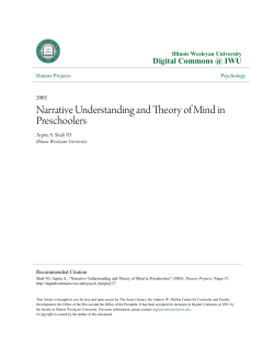 Narrative Understanding and Theory of Mind in Preschoolers