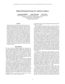 Optimal Planning Strategy for Ambush Avoidance