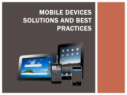 Mobile Solutions and Best Practices