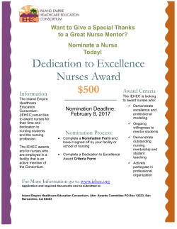 Dedication to Excellence Nurses Award $500