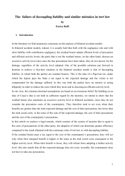 Tesi che si vuole sostenere: punto di vista iniziale: primo punto di