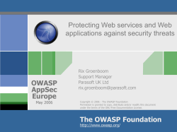 Protecting Web services and Web applications against