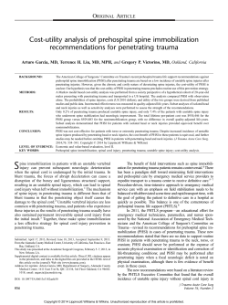 Cost-utility analysis of prehospital spine immobilization