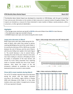 Highlights Large price decrease in March Prices fell in