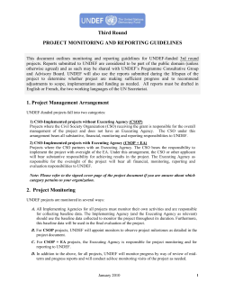 UNF and UNFIP Monitoring and Evaluation Strategy