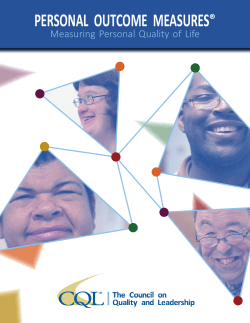 personal outcome measures - The Council on Quality and Leadership