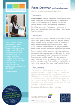 The People The Project The Outcome &ldquo;As a result of my placement, I