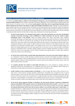 South Sudan - Integrated Food Security Phase Classification