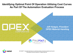 Identifying Optimal Point Of Operation Utilizing Cost Curves As Part