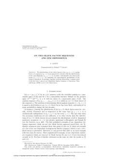 ON TWO&ndash;BLOCK&ndash;FACTOR SEQUENCES AND ONE
