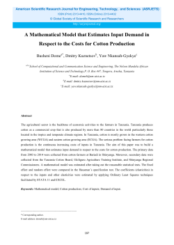 A Mathematical Model that Estimates Input Demand in