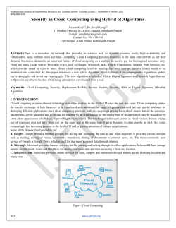 Security in Cloud Computing using Hybrid of Algorithms