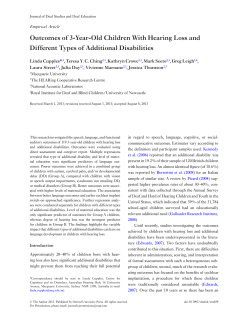 Outcomes of 3-Year-Old Children With Hearing Loss and Different