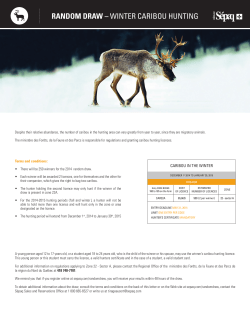 RANDOM DRAW &ndash; WINTER CARIBOU HUNTING