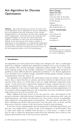 Ant Algorithms for Discrete Optimization