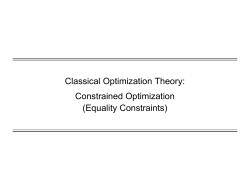 Classical Optimization Theory