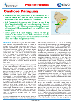 Envoi President Petroleum Paraguay farmout