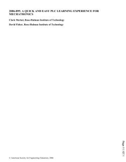 A Quick And Easy Plc Learning Experience For