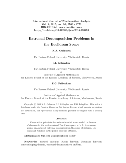 Extremal Decomposition Problems in the Euclidean Space