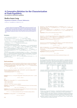 A Generative Relation for the Characterization of Nash Equilibria