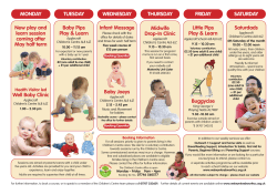 New play and learn session coming after May half term Well Baby