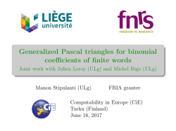 Generalized Pascal triangles for binomial coefficients of finite words