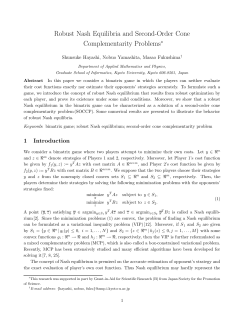 Robust Nash Equilibria and Second