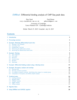 DiffBind: Differential binding analysis of ChIP-Seq