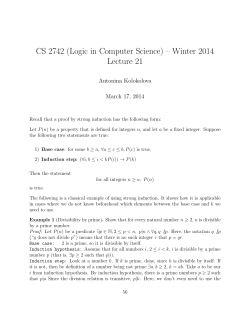 Strong induction examples: divisibility by prime, existence of binary