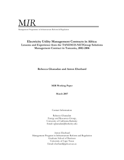 Electricity Utility Management Contracts in Africa