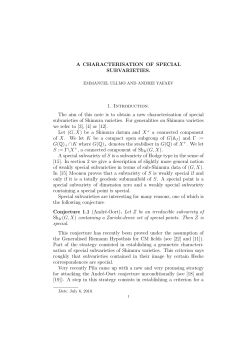 A CHARACTERISATION OF SPECIAL SUBVARIETIES. 1