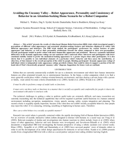 Robot Appearance, Personality and Consistency of Behavior in an