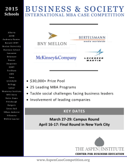 Campus Round April 16-17: Final Round in New York City KEY