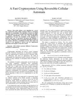 A Fast Cryptosystem Using Reversible Cellular Automata