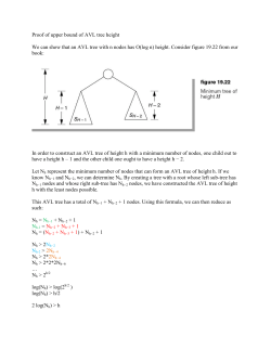 Proof of upper bound of AVL tree height We can show that an AVL
