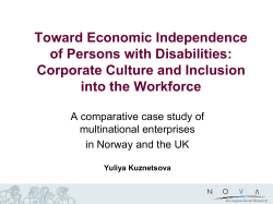 Toward economic independence of persons with